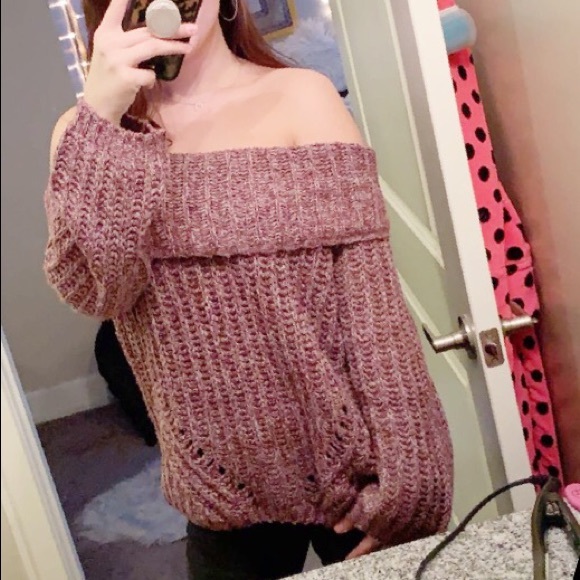 CHUNKY KNIT OFF SHOULDER SWEATER - Picture 6 of 6